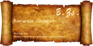 Baranya Zsombor névjegykártya